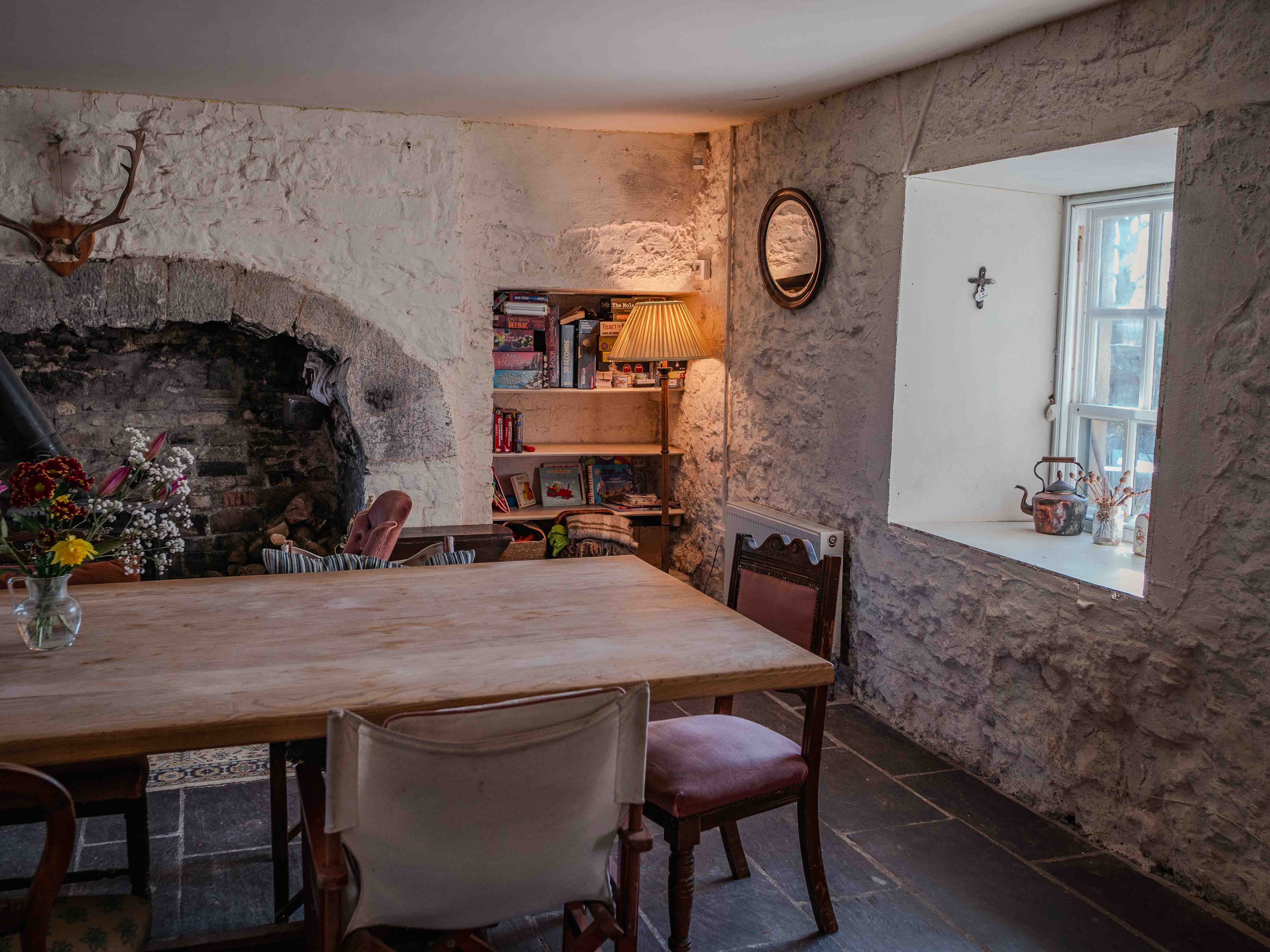 The basement dining room